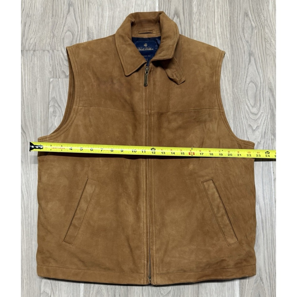 Brooks Brothers Suede‎ Leather Down Filled Vest Men's Size Medium